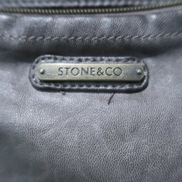 Stone & Co Purse Womens Crossbody Shoulder Strap Adjustable Gray Bucket Bag - Picture 5 of 12